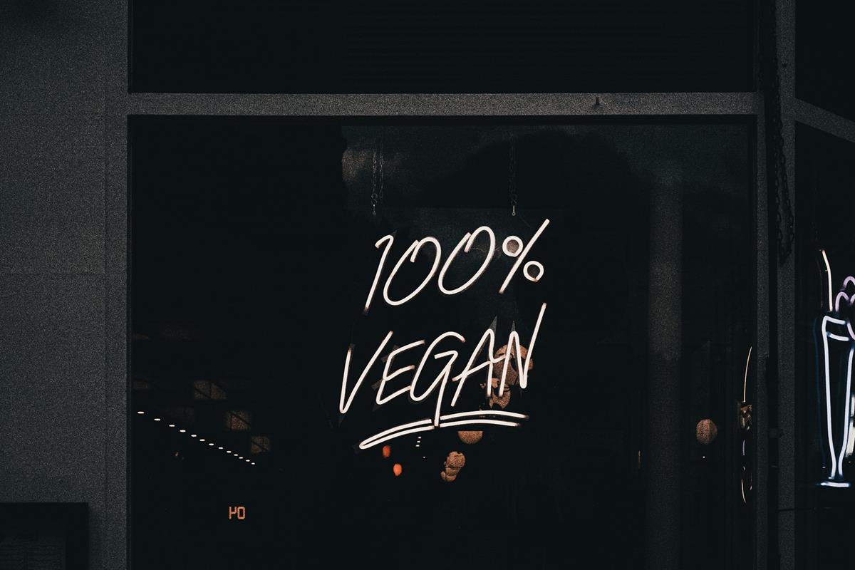 Escrito neon 100% vegan